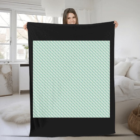 Retro Teal Circles Pattern Fleece Blankets