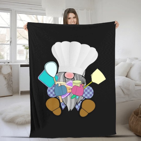 Chef Gnome cooking baking kitchen utensils fairy Fleece Blankets