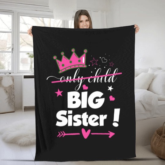 Only Child to Big Sister 2023 Sibling New Baby Fleece Blankets