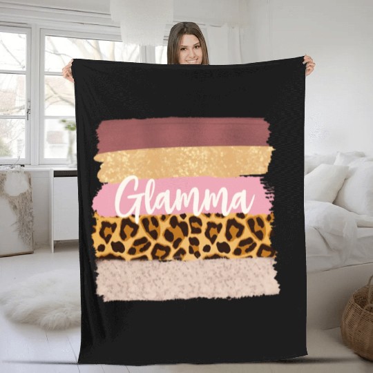 Glamma Glam Ma Nana Leopard Fleece Blankets