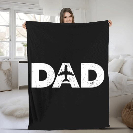 Pilot Dad Father's Day Gift for Airplane and Aviat Fleece Blankets