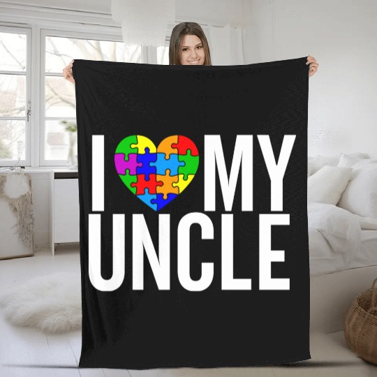 I Love my Uncle Fleece Blankets