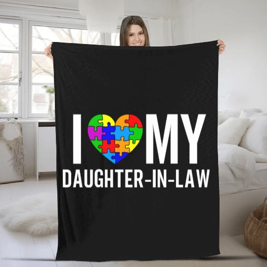 I Love My Daughter-In-Law Fleece Blankets