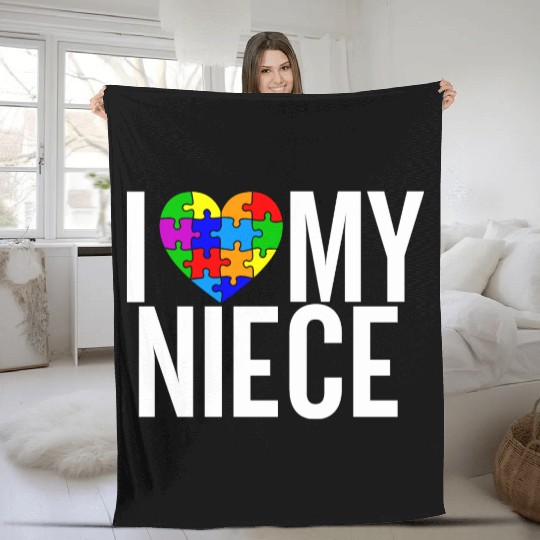 I Love My Niece Fleece Blankets