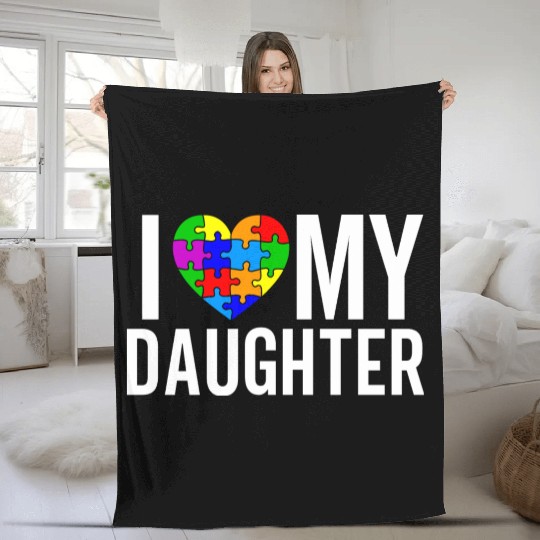 I Love My Daughter Fleece Blankets