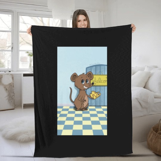 Cheesy Heart Mouse Fleece Blankets
