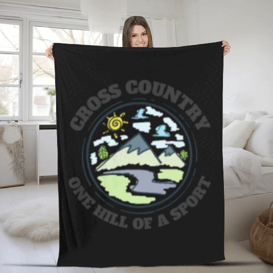 High School Running Fleece Blankets, Cross Country Hills,