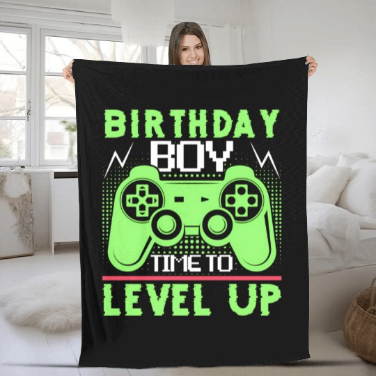 Timet O Level Up Gaming Quotes Fleece Blankets