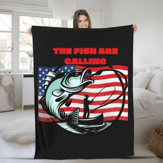 The Fish are Calling Fleece Blankets