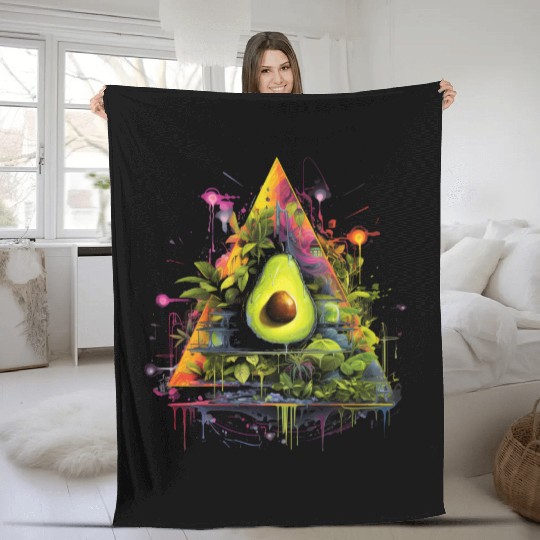 Avocado Triangle Fleece Blankets