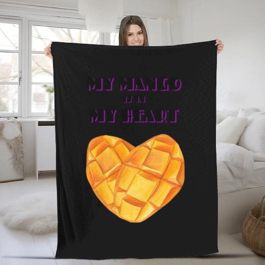 My Mango is in my Heart Fleece Blankets