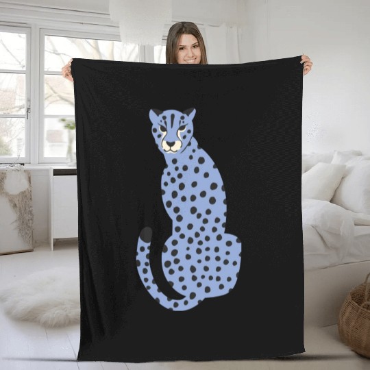 Spotted Blue Cheetah Fleece Blankets