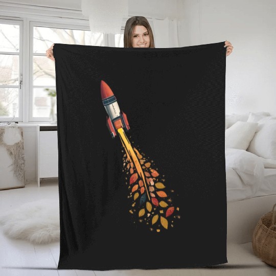 Autumn rocket - leaf-driven flight Fleece Blankets