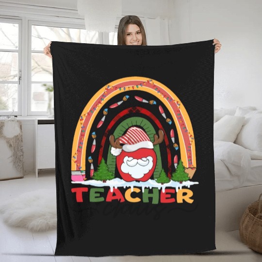 Christmas Teacher Santa Claus Fleece Blankets
