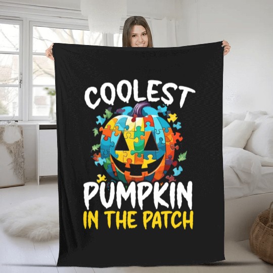 Autism Halloween Trick Or Treat Autism Awareness Fleece Blankets