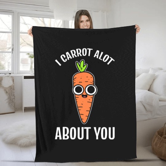Carrot Pun Vegetable Farmer Fleece Blankets