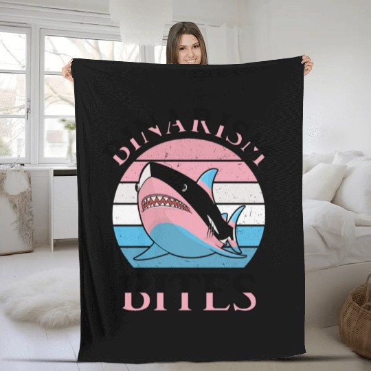Shark Lover Transgender Pride Flag Trans LGBT Fleece Blankets