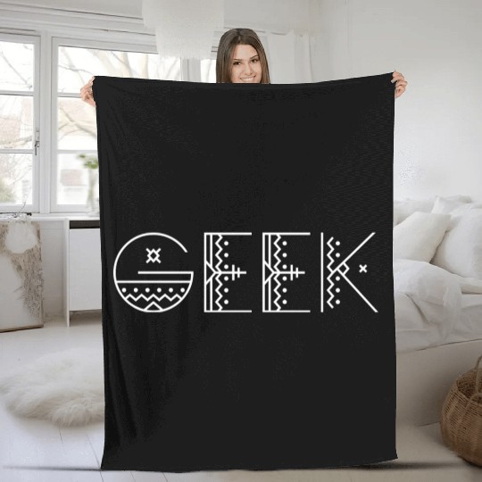 Geek Tribal Text Fleece Blankets