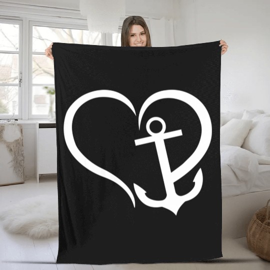 Preppy Nautical Anchor For Sailors Boaters Fleece Blankets