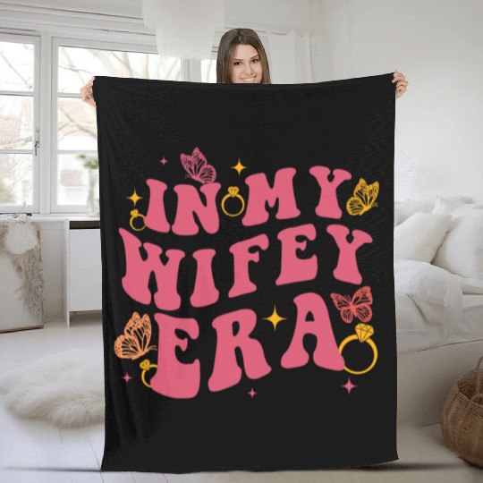 In my Wifey-era in my engagement era Bride-to-be Fleece Blankets