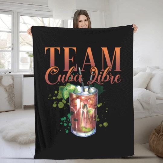 Team Cuba Libre Cocktail Bartender Fleece Blankets