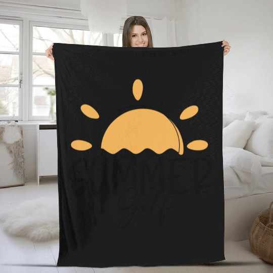 Yellow Summer Golf Fleece Blankets