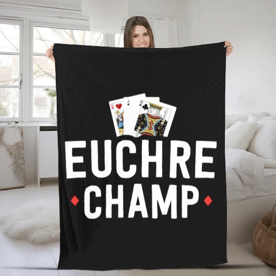 Euchre For Euchre Bustle Player Tournament Fleece Blankets