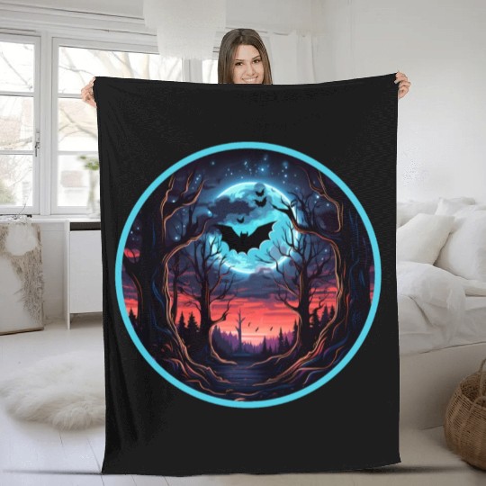 Bats Bat Fruit Bats Halloween Fleece Blankets