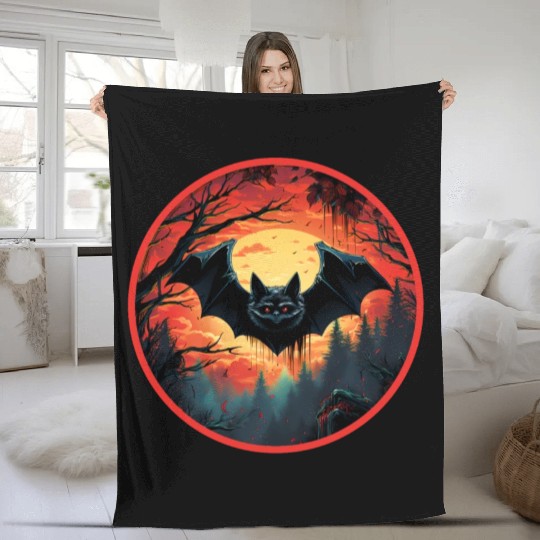 Bats Bat Fruit Bats Halloween Fleece Blankets