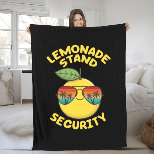 Lemonade Stand Security Cute Lemon Summer Fleece Blankets