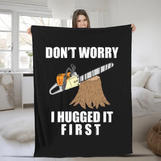 Lumberjack Chainsaw Logging Arborist Fleece Blankets