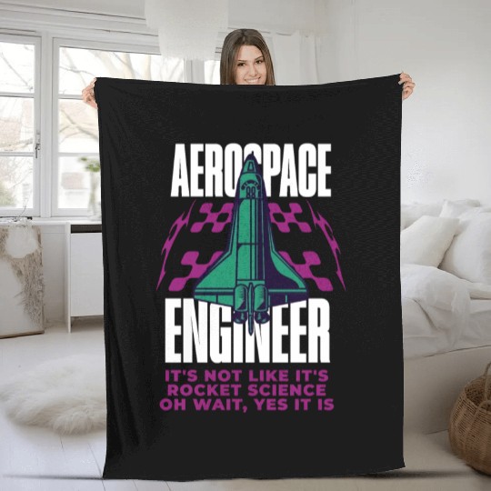 Cool Aerospace Engineer Rocket Scientist Space Fleece Blankets
