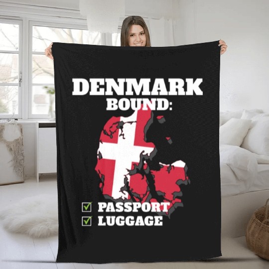 Denmark Bound Country Travel Dane Flag Vacation Fleece Blankets