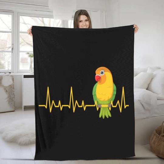 Lovebird Heart Beat Love Birds Bird lover Fleece Blankets