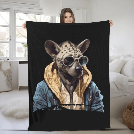 Street Style Spotted Hyena | Hyena Lovers Fleece Blankets