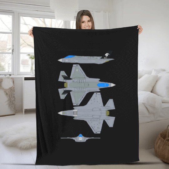Lockheed Martin F 35B Lightning Fleece Blankets