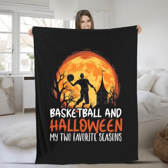 Basketball Halloween Trick Or Treat Spooky Baller Fleece Blankets