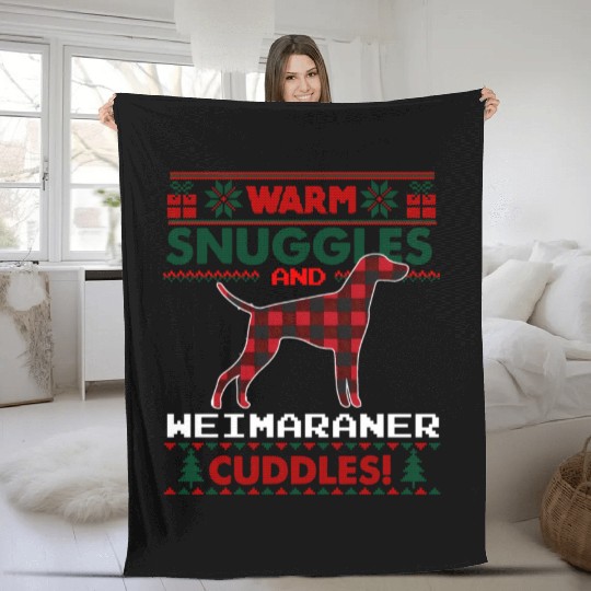 Weimaraner Dog Pajama Ugly Fleece Blankets