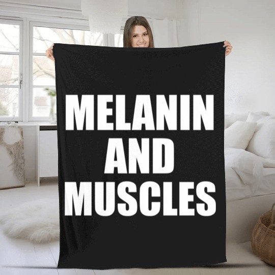 Melanin And Muscles Black Is Beautiful Workout Gym Fleece Blankets