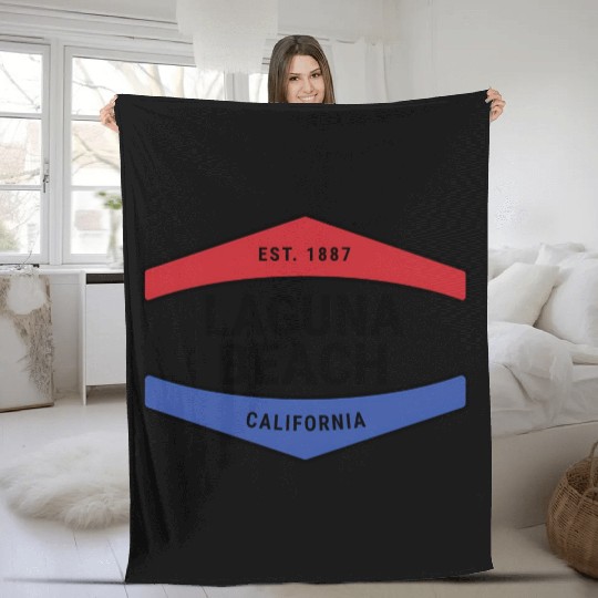Fun Laguna Beach Ca Nautical Novelty Fleece Blankets