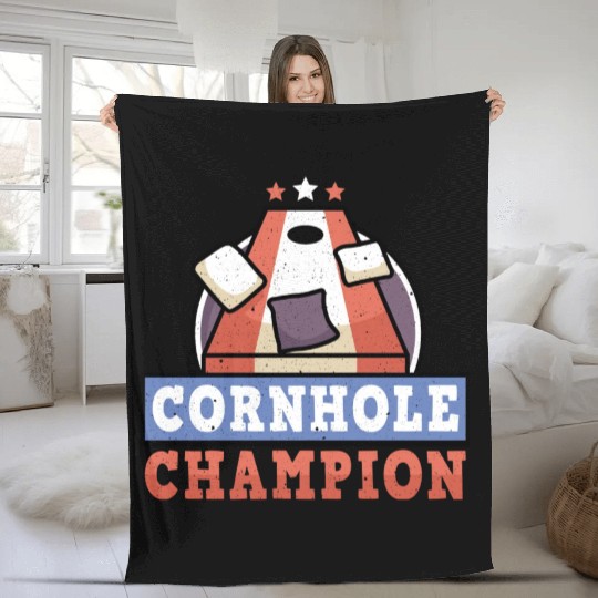 Grunge Cornhole Champion Bean Bag Lover Fleece Blankets