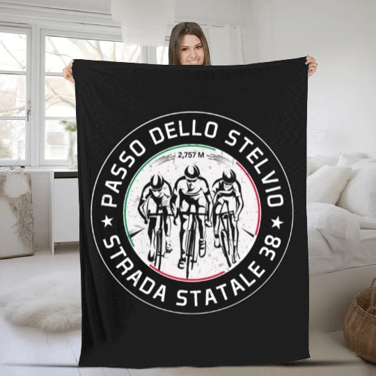 passo dello stelvio italian bicycle trip Fleece Blankets