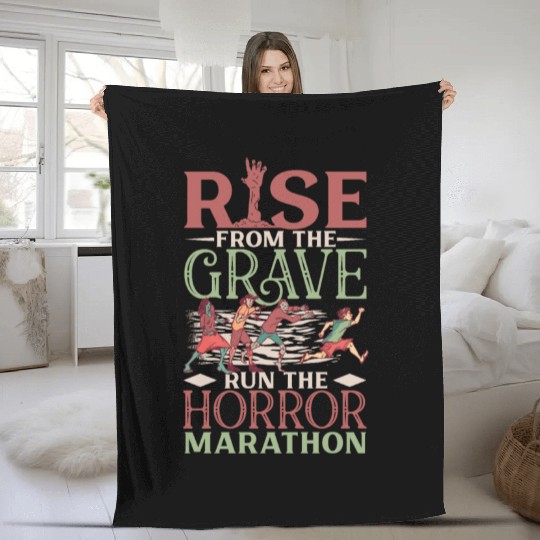 Horror Zombie Runner Half Marathon Running Jogging Fleece Blankets