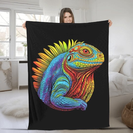Luminous Lizard Fleece Blankets