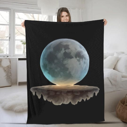 3 Dimensional (3D) Full Moon and Floating Island Fleece Blankets