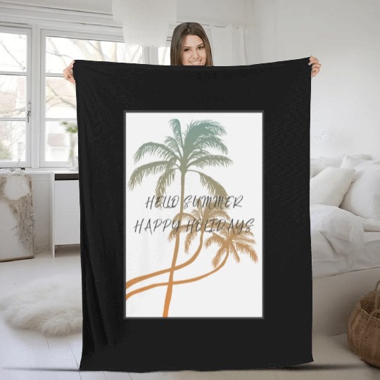 Hello summer, happy holidays Fleece Blankets