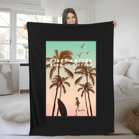 Tides raider, born to victory Fleece Blankets