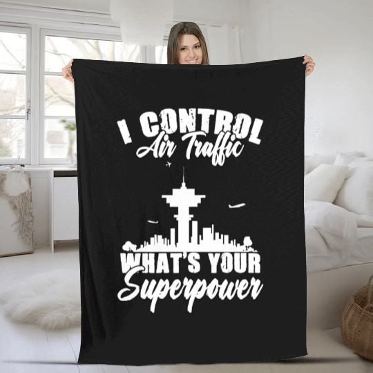 Air Traffic Control Funny Aviation For Atc Flight Fleece Blankets