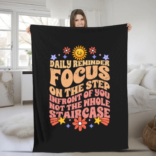 Groovy Daily Reminder Positive Affirmation Fleece Blankets