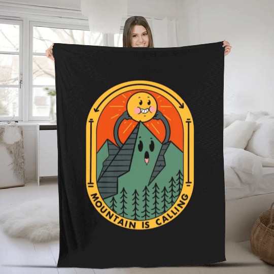 Mountain Is Calling Fleece Blankets